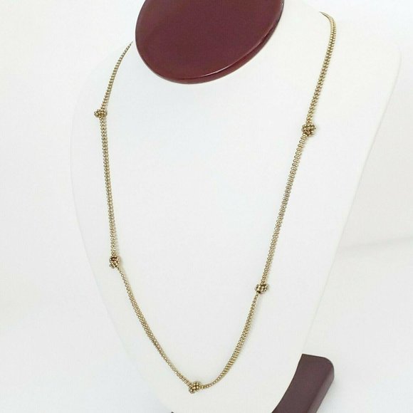 Anne Klein Gold Tone Knotted Necklace Lobster Clasp 24" With Extender - Picture 4 of 8